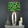 Green And Black Cheetah Print Drum Lamp Shade