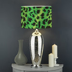 Green And Black Cheetah Print Drum Lamp Shade