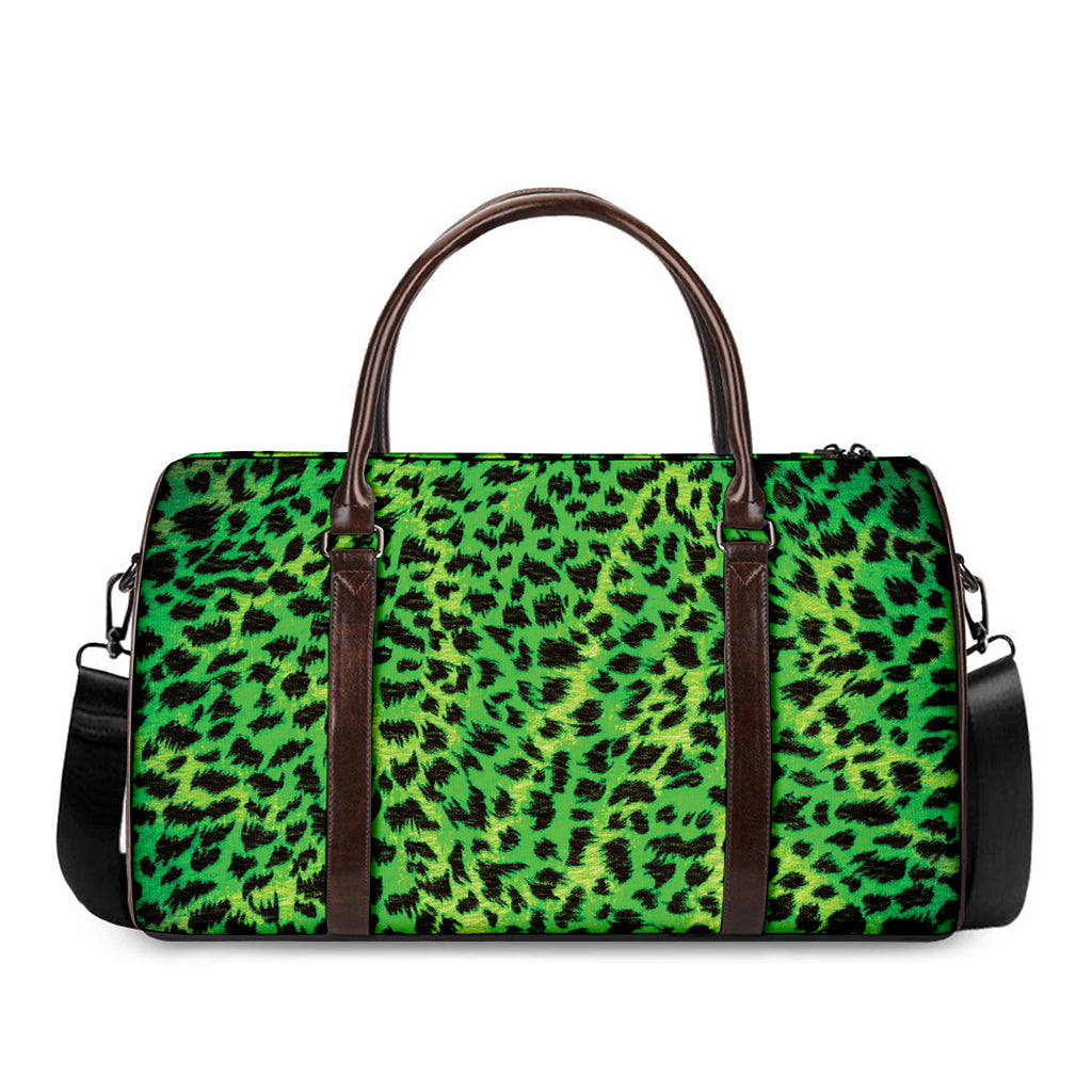 Green And Black Cheetah Print Duffle Bag