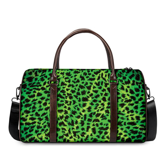 Green And Black Cheetah Print Duffle Bag