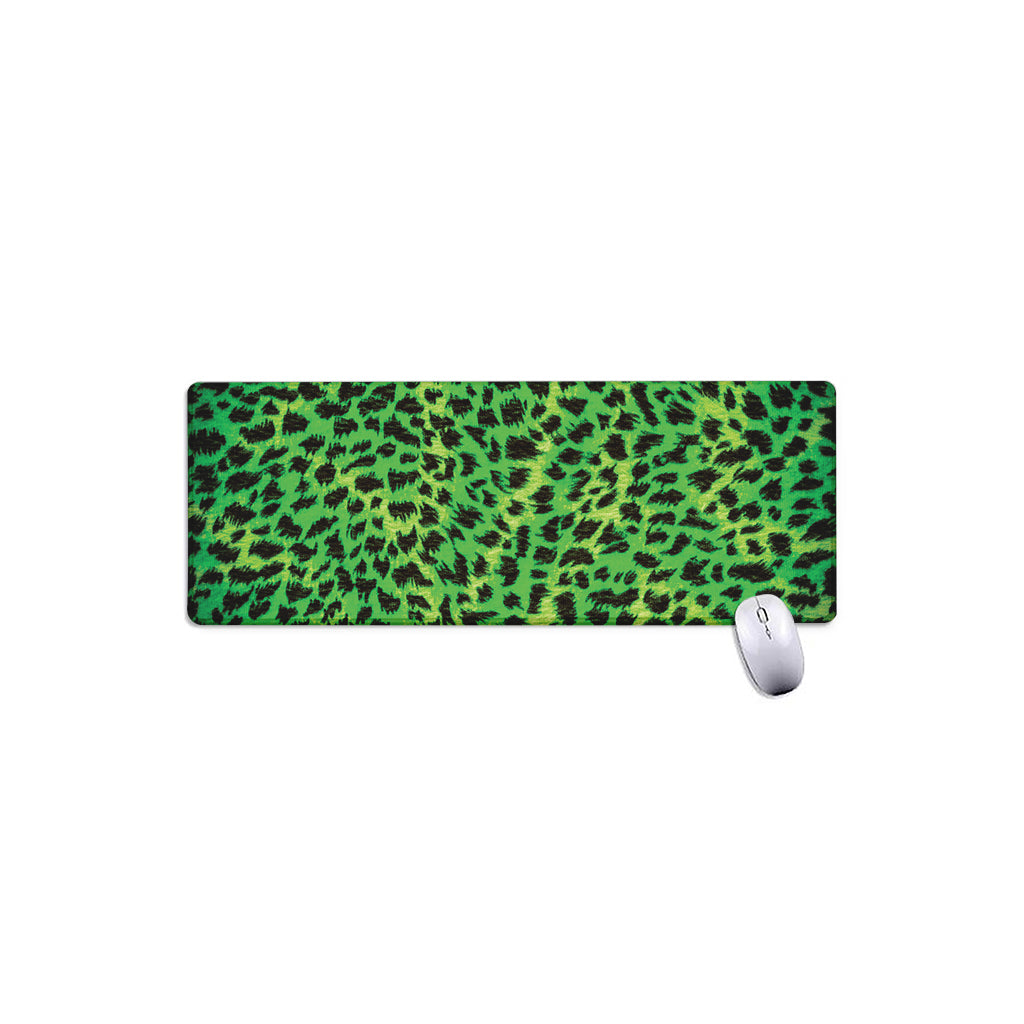 Green And Black Cheetah Print Extended Mouse Pad