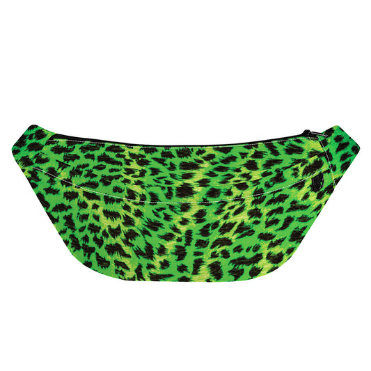 Green And Black Cheetah Print Fanny Pack