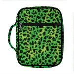 Green And Black Cheetah Print Front Pocket Bible Bag