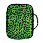 Green And Black Cheetah Print Front Pocket Bible Bag