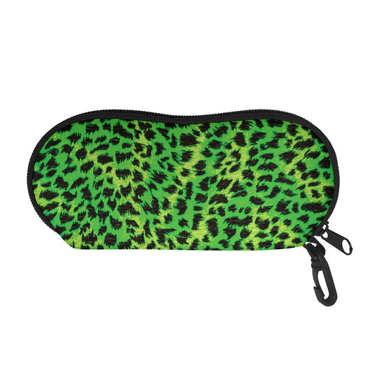 Green And Black Cheetah Print Glasses Case
