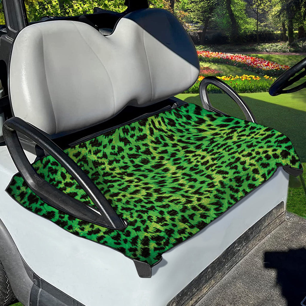 Green And Black Cheetah Print Golf Cart Seat Cover