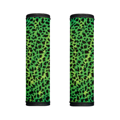 Green And Black Cheetah Print Handle Covers