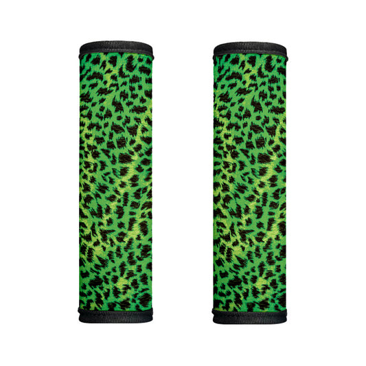 Green And Black Cheetah Print Handle Covers