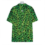 Green And Black Cheetah Print Hawaiian Shirt