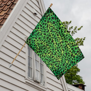 Green And Black Cheetah Print House Flag