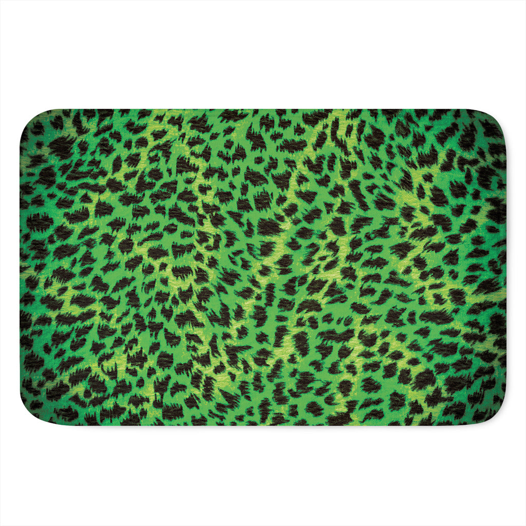 Green And Black Cheetah Print Indoor Door Mat