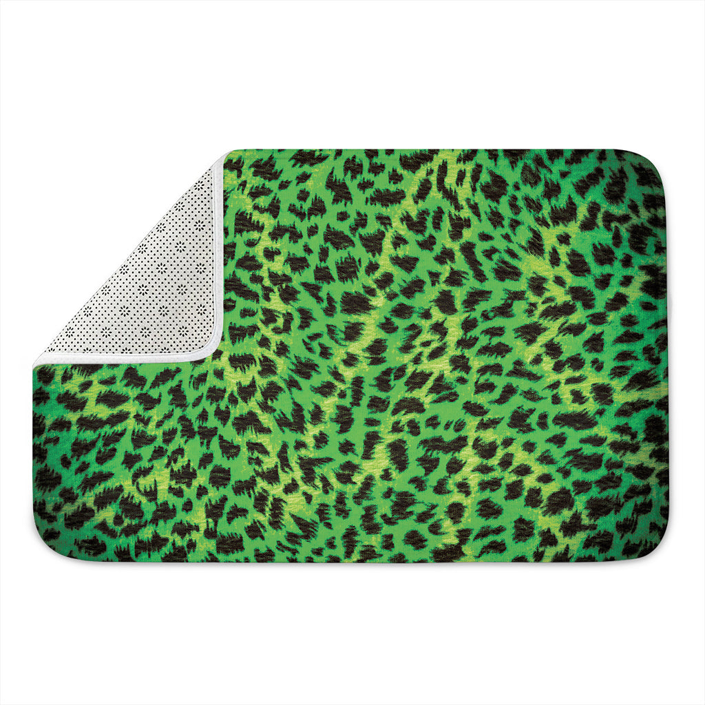 Green And Black Cheetah Print Indoor Door Mat