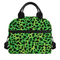 Green And Black Cheetah Print Insulated Lunch Bag