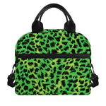 Green And Black Cheetah Print Insulated Lunch Bag