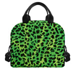 Green And Black Cheetah Print Insulated Lunch Bag