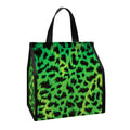 Green And Black Cheetah Print Insulated Lunch Tote