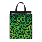 Green And Black Cheetah Print Insulated Lunch Tote