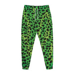 Green And Black Cheetah Print Jogger Pants