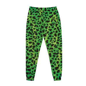 Green And Black Cheetah Print Jogger Pants