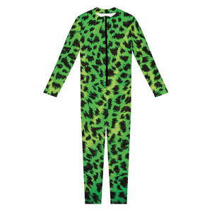 Green And Black Cheetah Print Jumpsuit