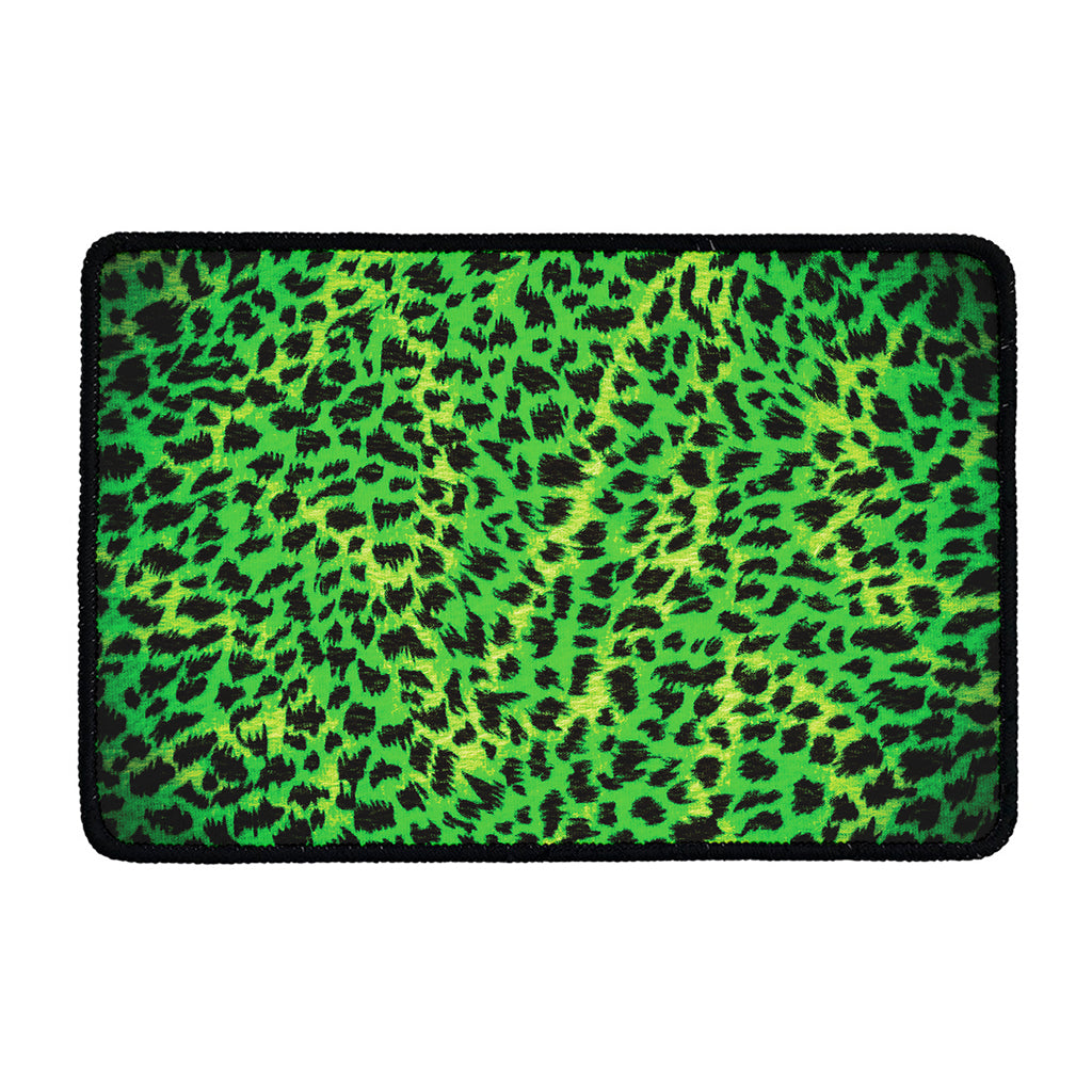 Green And Black Cheetah Print Kitchen Mat