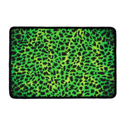 Green And Black Cheetah Print Kitchen Mat