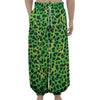 Green And Black Cheetah Print Lantern Pants