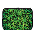 Green And Black Cheetah Print Laptop Sleeve
