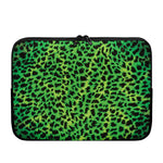 Green And Black Cheetah Print Laptop Sleeve