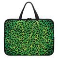 Green And Black Cheetah Print Laptop Sleeve With Handle