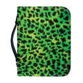 Green And Black Cheetah Print Leather Bible Cover