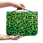 Green And Black Cheetah Print Leather Bible Cover