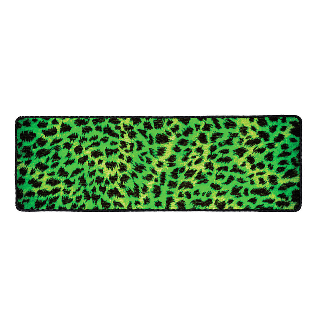 Green And Black Cheetah Print Long Kitchen Mat