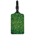 Green And Black Cheetah Print Luggage Tag