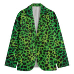 Green And Black Cheetah Print Men's Blazer