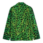 Green And Black Cheetah Print Men's Blazer