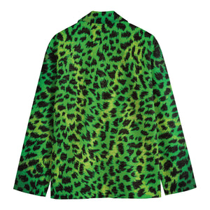 Green And Black Cheetah Print Men's Blazer