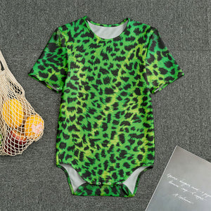 Green And Black Cheetah Print Men's Bodysuit