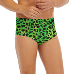 Green And Black Cheetah Print Men's Briefs