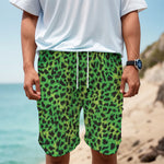 Green And Black Cheetah Print Men's Cargo Shorts