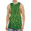 Green And Black Cheetah Print Men's Muscle Tank Top