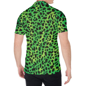 Green And Black Cheetah Print Men's Shirt