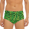 Green And Black Cheetah Print Men's Triangle Swim Briefs