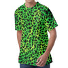 Green And Black Cheetah Print Men's Velvet T-Shirt