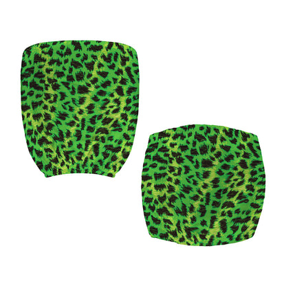 Green And Black Cheetah Print Office Chair Cover