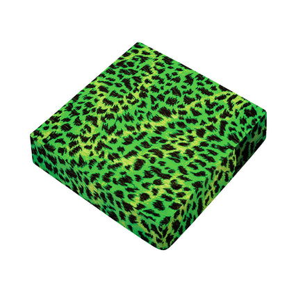 Green And Black Cheetah Print Outdoor Seat Cushion Cover