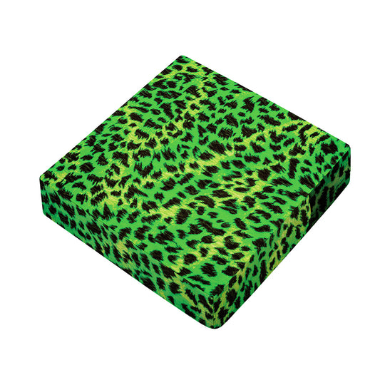 Green And Black Cheetah Print Outdoor Seat Cushion Cover