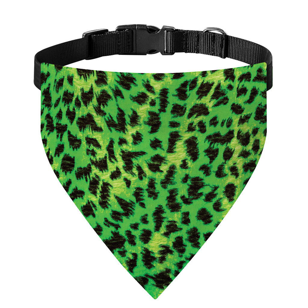 Green And Black Cheetah Print Over The Collar Dog Bandana