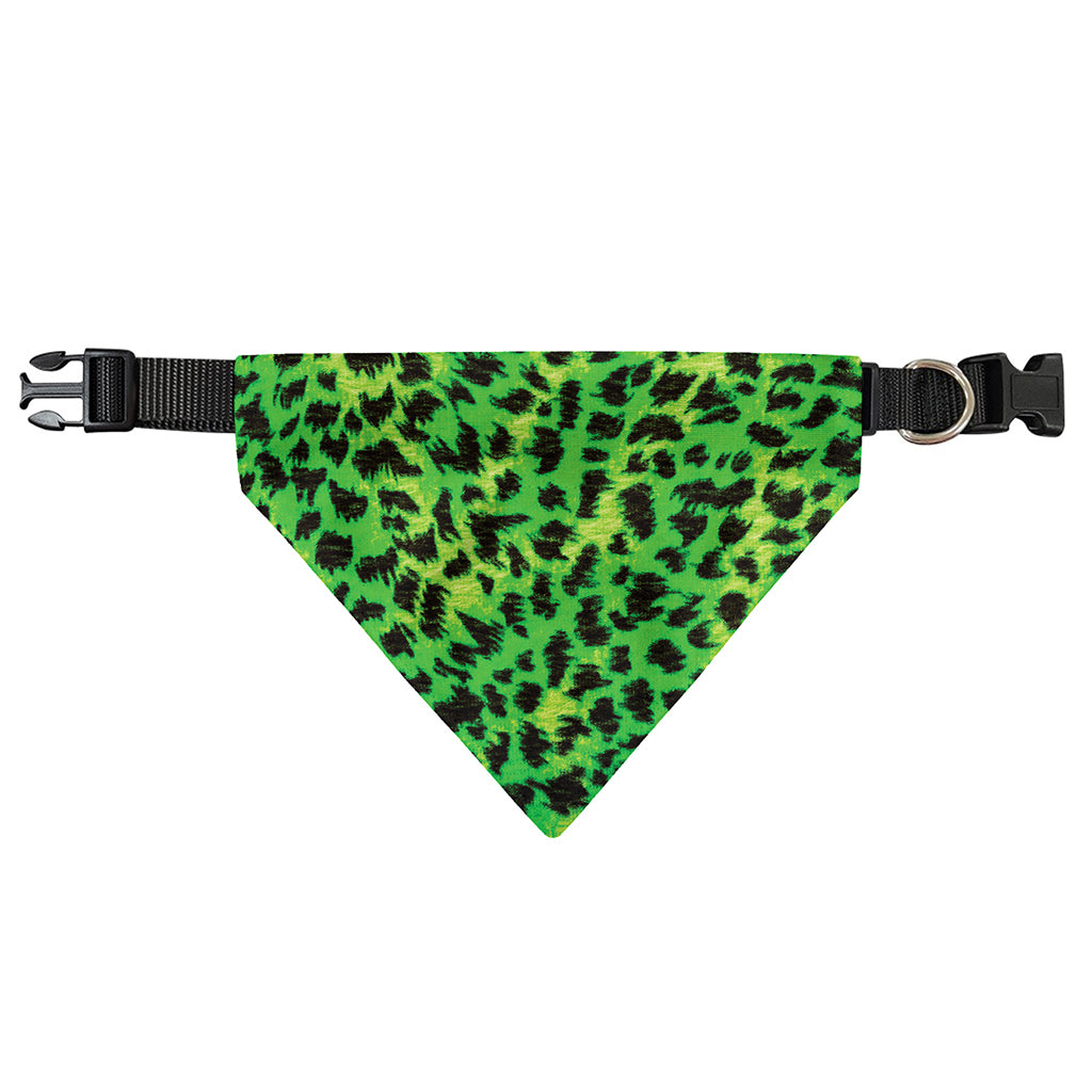 Green And Black Cheetah Print Over The Collar Dog Bandana