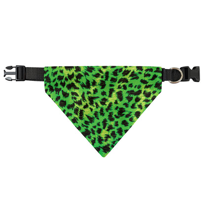 Green And Black Cheetah Print Over The Collar Dog Bandana